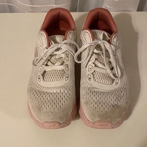 White and Pink Sketchers GoRun Sneakers Running Shoes